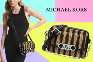 Borsa Parker in pelle e paglia di Michael Kors