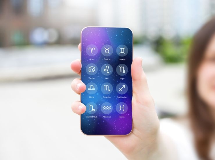 Segni zodiacali su app smartphone 